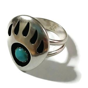 Vintage 925 sterling silver ring with turquoise